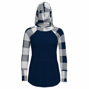 S Lularoe Navy & White Buffalo Plaid Amber Hoodie